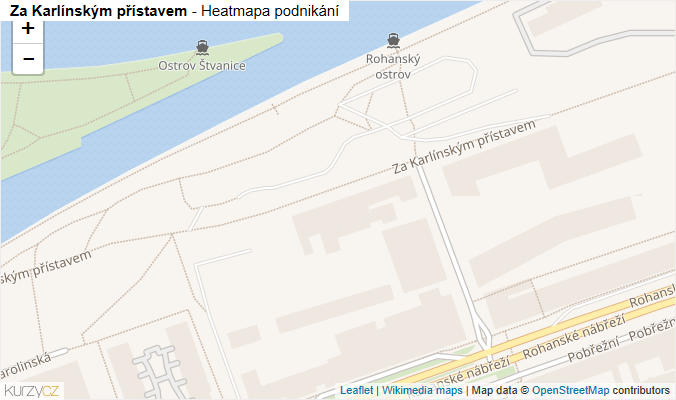 Mapa Za Karlínským přístavem - Firmy v ulici.