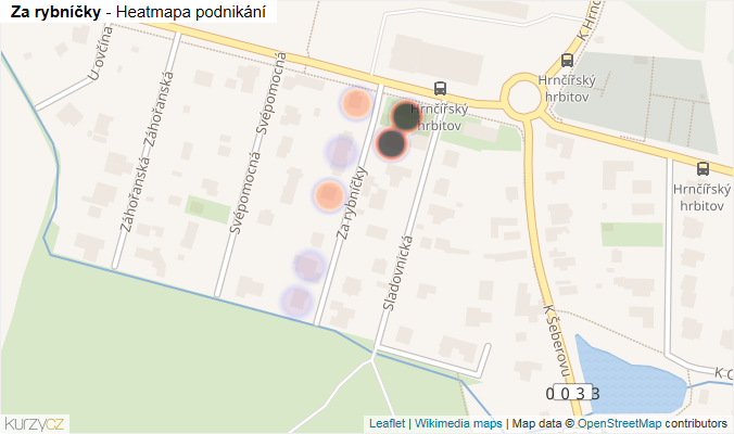 Mapa Za rybníčky - Firmy v ulici.