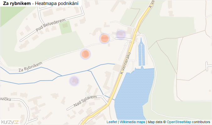 Mapa Za rybníkem - Firmy v ulici.