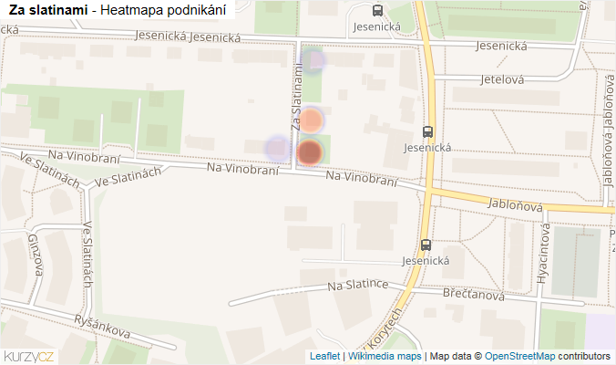 Mapa Za slatinami - Firmy v ulici.