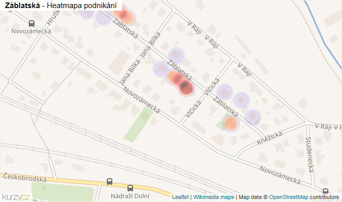 Mapa Záblatská - Firmy v ulici.