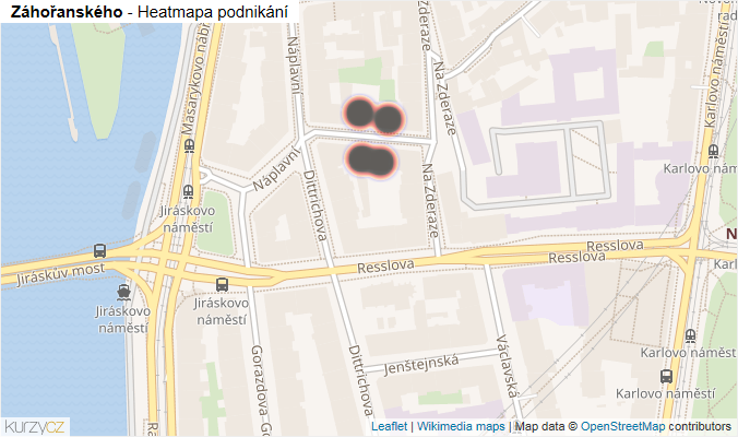 Mapa Záhořanského - Firmy v ulici.