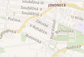 Záluské v obci Praha - mapa ulice