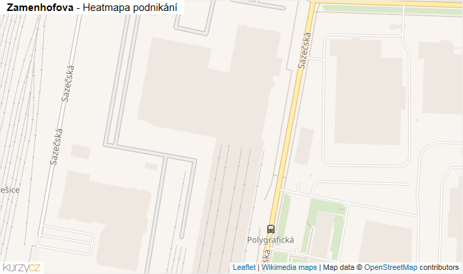 Mapa Zamenhofova - Firmy v ulici.