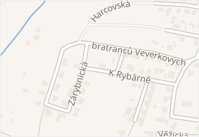 Zárybnická v obci Praha - mapa ulice