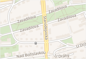 Zavadilova v obci Praha - mapa ulice