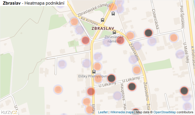 Mapa Zbraslav - Firmy v části obce.