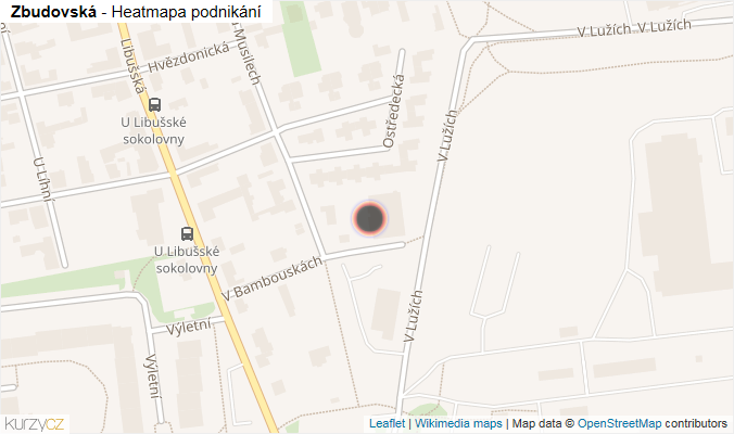 Mapa Zbudovská - Firmy v ulici.