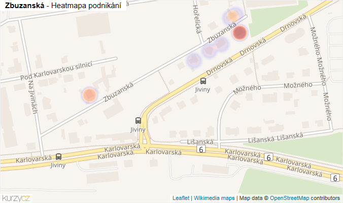 Mapa Zbuzanská - Firmy v ulici.