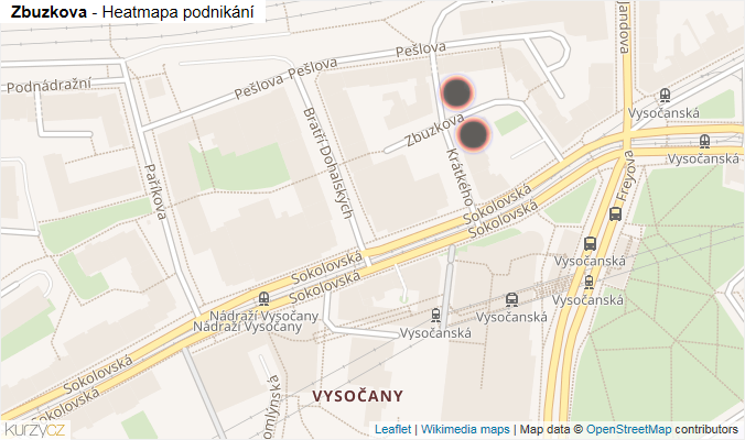 Mapa Zbuzkova - Firmy v ulici.