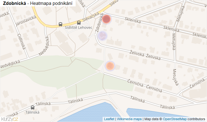 Mapa Zdobnická - Firmy v ulici.
