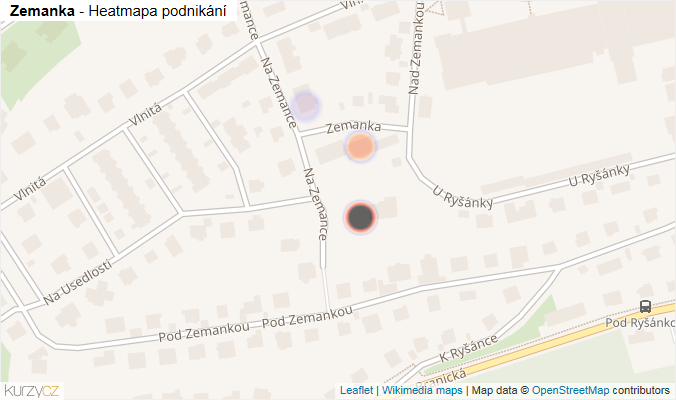 Mapa Zemanka - Firmy v ulici.