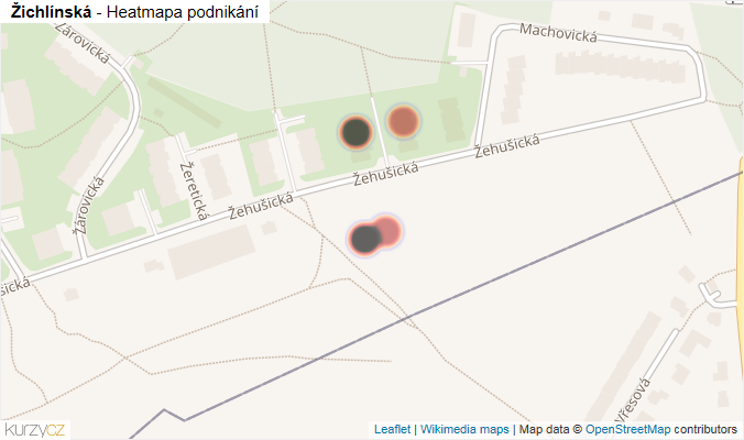 Mapa Žichlínská - Firmy v ulici.