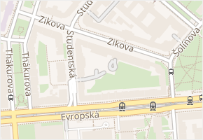 Zikova v obci Praha - mapa ulice