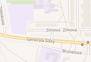 Zimova v obci Praha - mapa ulice