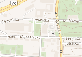 Žirovnická v obci Praha - mapa ulice