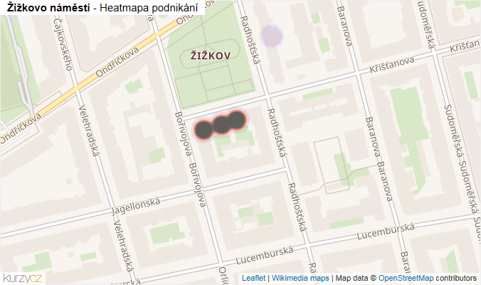 Mapa Žižkovo náměstí - Firmy v ulici.