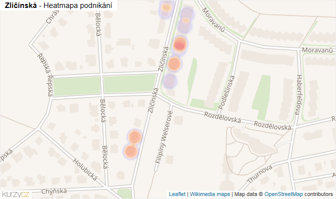 Mapa Zličínská - Firmy v ulici.