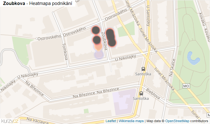 Mapa Zoubkova - Firmy v ulici.