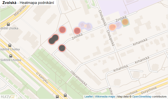 Mapa Zvolská - Firmy v ulici.
