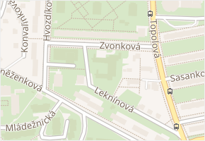 Zvonková v obci Praha - mapa ulice