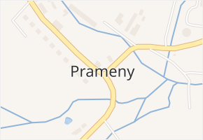 Prameny v obci Prameny - mapa části obce