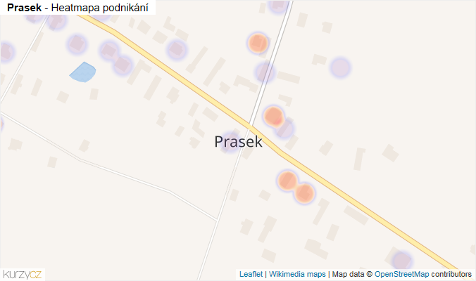 Mapa Prasek - Firmy v části obce.