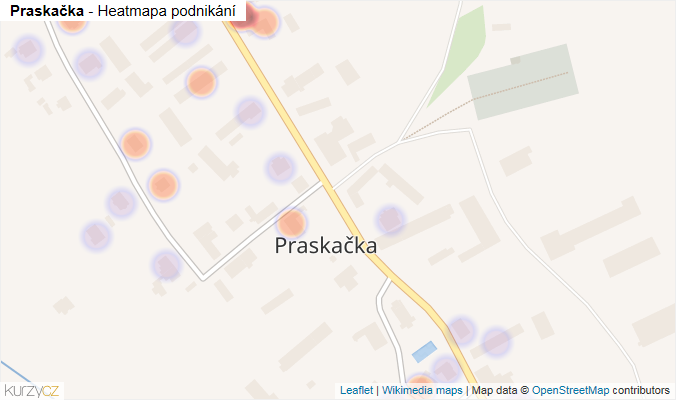 Mapa Praskačka - Firmy v části obce.