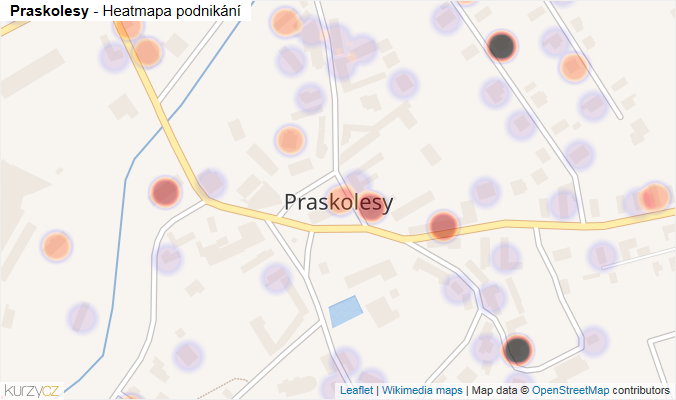 Mapa Praskolesy - Firmy v části obce.