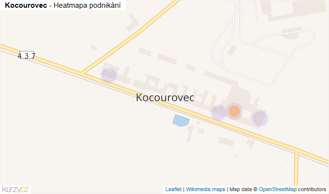 Mapa Kocourovec - Firmy v části obce.