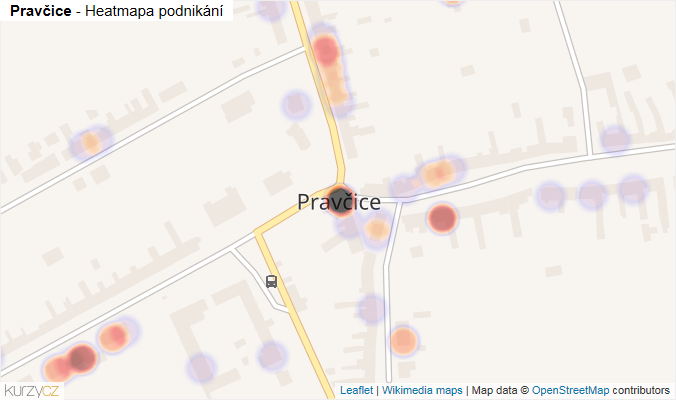 Mapa Pravčice - Firmy v části obce.