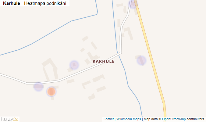Mapa Karhule - Firmy v části obce.
