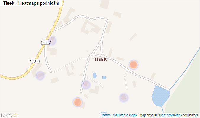 Mapa Tisek - Firmy v části obce.