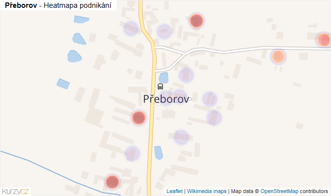 Mapa Přeborov - Firmy v části obce.