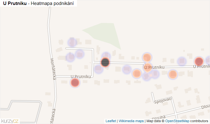 Mapa U Prutníku - Firmy v ulici.