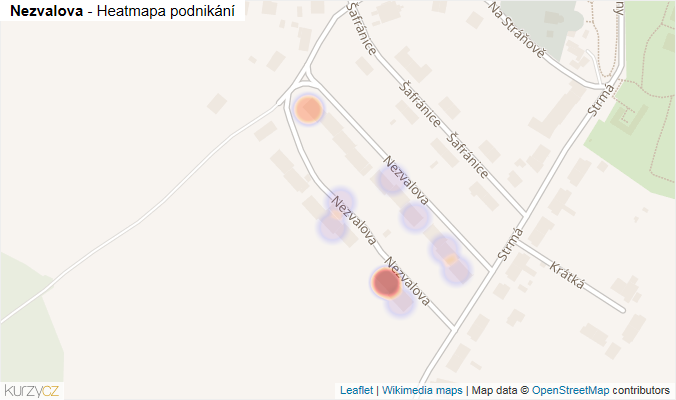Mapa Nezvalova - Firmy v ulici.