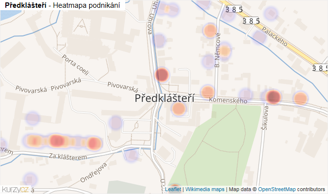 Mapa Předklášteří - Firmy v části obce.