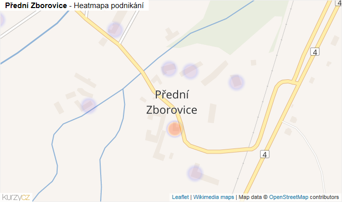 Mapa Přední Zborovice - Firmy v části obce.