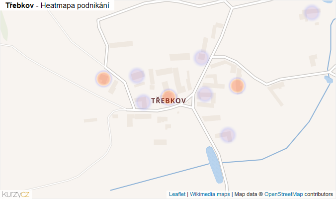 Mapa Třebkov - Firmy v části obce.