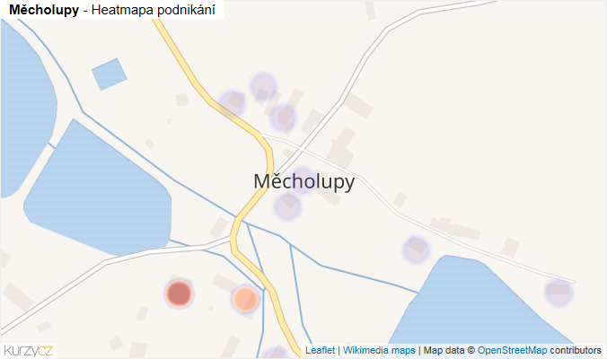 Mapa Měcholupy - Firmy v části obce.