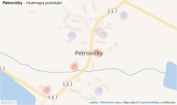 Mapa Petrovičky - Firmy v části obce.