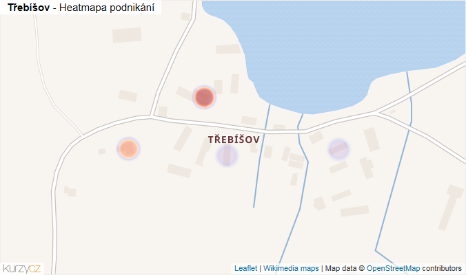 Mapa Třebíšov - Firmy v části obce.