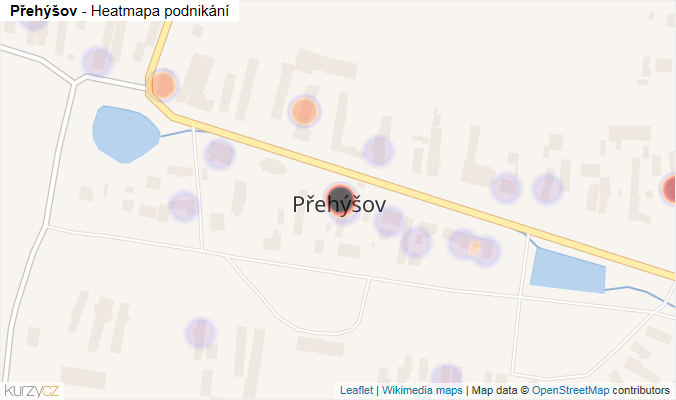 Mapa Přehýšov - Firmy v části obce.