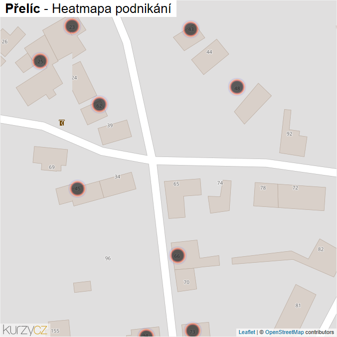 Mapa Přelíc - Firmy v obci.