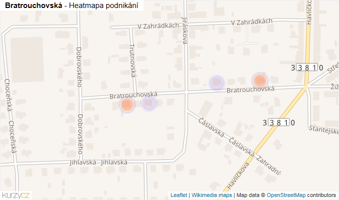 Mapa Bratrouchovská - Firmy v ulici.