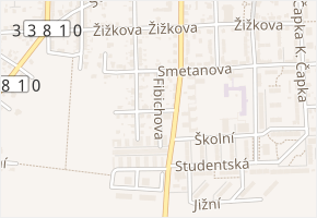 Fibichova v obci Přelouč - mapa ulice