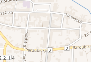 Hradecká v obci Přelouč - mapa ulice