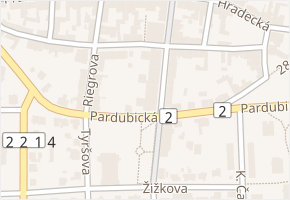 Pardubická v obci Přelouč - mapa ulice