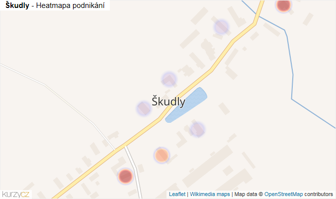 Mapa Škudly - Firmy v části obce.