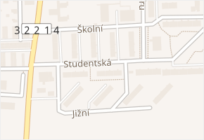Studentská v obci Přelouč - mapa ulice